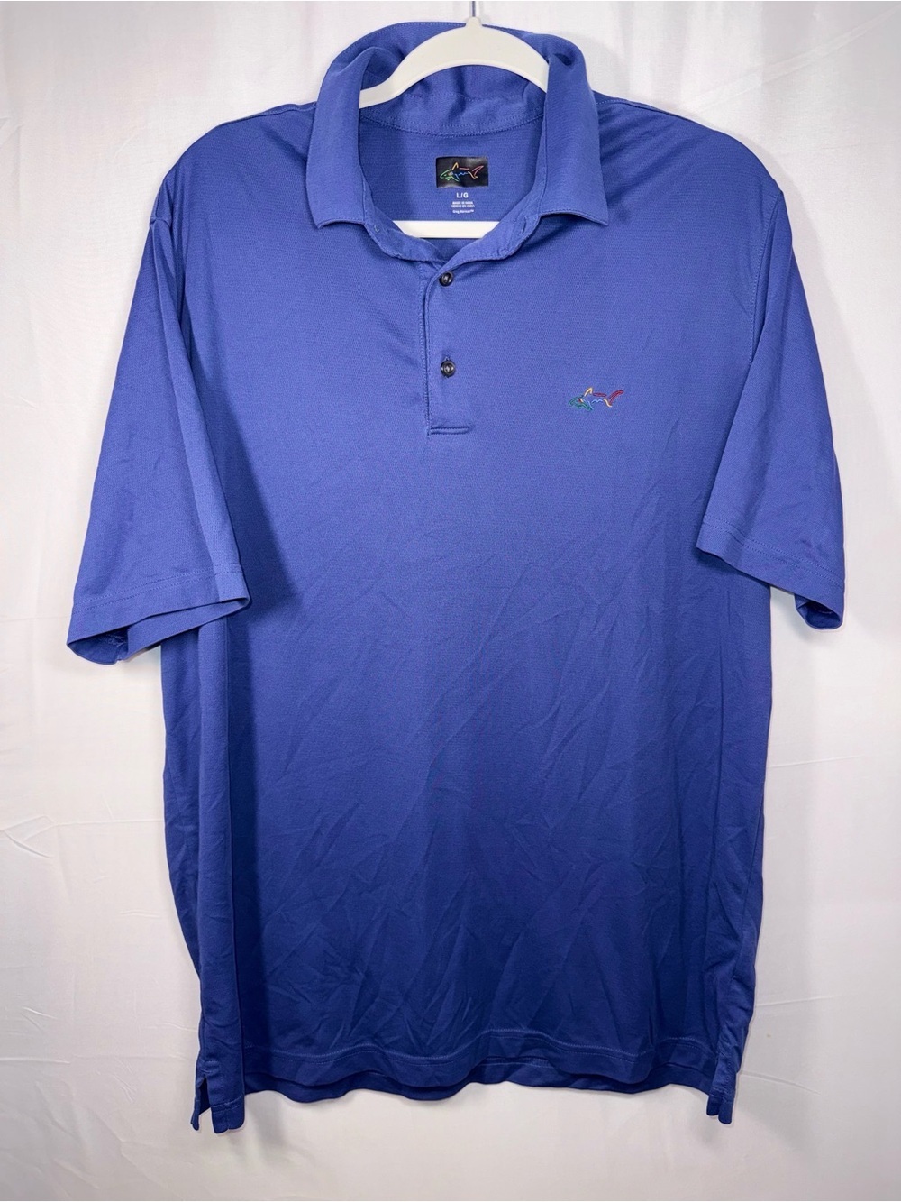 Greg Norman Men’s Collared Royal Blue business golf Polo Shirt Size Large